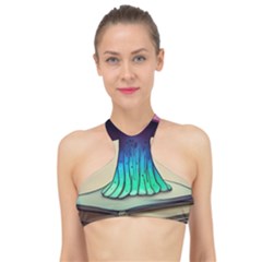 Forest Fairycore Mushroom High Neck Bikini Top by GardenOfOphir