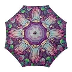 Foraging Mushroom Golf Umbrellas by GardenOfOphir