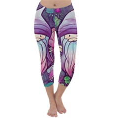 Foraging Mushroom Capri Winter Leggings  by GardenOfOphir