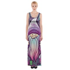 Foraging Mushroom Thigh Split Maxi Dress by GardenOfOphir