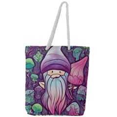 Foraging Mushroom Full Print Rope Handle Tote (large) by GardenOfOphir