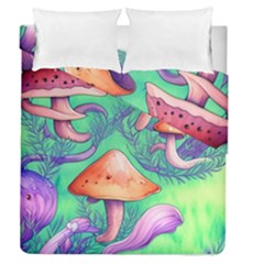 Natural Mushroom Illustration Design Duvet Cover Double Side (queen Size) by GardenOfOphir