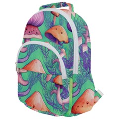 Natural Mushroom Illustration Design Rounded Multi Pocket Backpack by GardenOfOphir