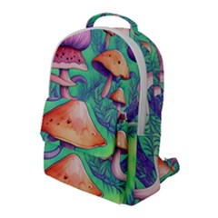 Natural Mushroom Illustration Design Flap Pocket Backpack (large) by GardenOfOphir