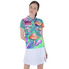 Natural Mushroom Illustration Design Women s Polo Tee