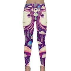 Fairy Mushroom Illustration Design Classic Yoga Leggings by GardenOfOphir