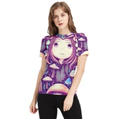 Fairy Mushroom Illustration Design Women s Short Sleeve Rash Guard