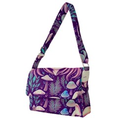 Fairy Mushroom Illustration Design Full Print Messenger Bag (l) by GardenOfOphir