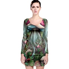 Craft Mushroom Long Sleeve Bodycon Dress by GardenOfOphir