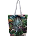 Craft Mushroom Full Print Rope Handle Tote (Small) View1