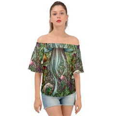 Craft Mushroom Off Shoulder Short Sleeve Top by GardenOfOphir