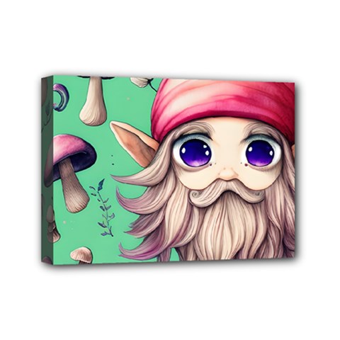 Orest Fairycore Vintagemushroom Mini Canvas 7  X 5  (stretched) by GardenOfOphir