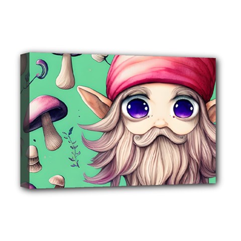 Orest Fairycore Vintagemushroom Deluxe Canvas 18  X 12  (stretched) by GardenOfOphir