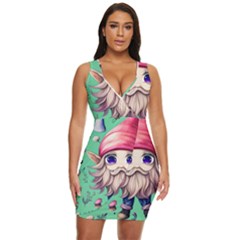 Orest Fairycore Vintagemushroom Draped Bodycon Dress by GardenOfOphir