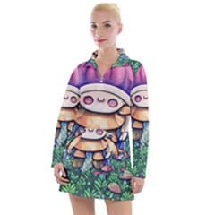 Foraging Natural Fairy Mushroom Craft Women s Long Sleeve Casual Dress by GardenOfOphir