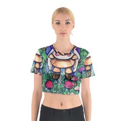 Foraging Natural Fairy Mushroom Craft Cotton Crop Top by GardenOfOphir