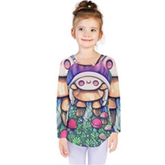 Foraging Natural Fairy Mushroom Craft Kids  Long Sleeve Tee