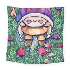 Foraging Natural Fairy Mushroom Craft Square Tapestry (large) by GardenOfOphir