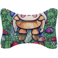 Foraging Natural Fairy Mushroom Craft Seat Head Rest Cushion by GardenOfOphir