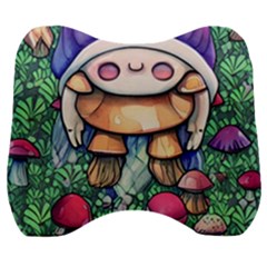 Foraging Natural Fairy Mushroom Craft Velour Head Support Cushion by GardenOfOphir