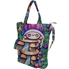 Foraging Natural Fairy Mushroom Craft Shoulder Tote Bag by GardenOfOphir