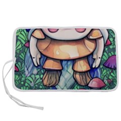 Foraging Natural Fairy Mushroom Craft Pen Storage Case (m) by GardenOfOphir