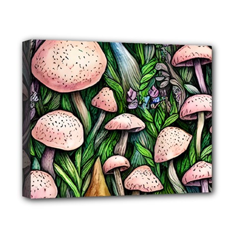 Flowery Garden Nature Woodsy Mushroom Canvas 10  X 8  (stretched) by GardenOfOphir