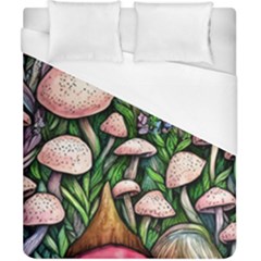 Flowery Garden Nature Woodsy Mushroom Duvet Cover (california King Size) by GardenOfOphir