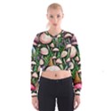 Flowery Garden Nature Woodsy Mushroom Cropped Sweatshirt View1