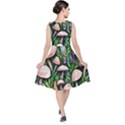 Flowery Garden Nature Woodsy Mushroom V-Neck Midi Sleeveless Dress  View2