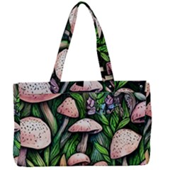 Flowery Garden Nature Woodsy Mushroom Canvas Work Bag by GardenOfOphir