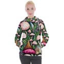 Flowery Garden Nature Woodsy Mushroom Women s Hooded Pullover View1