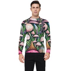 Flowery Garden Nature Woodsy Mushroom Men s Long Sleeve Rash Guard by GardenOfOphir