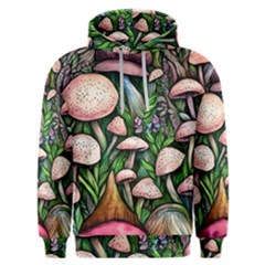 Flowery Garden Nature Woodsy Mushroom Men s Overhead Hoodie