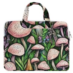 Flowery Garden Nature Woodsy Mushroom Macbook Pro 16  Double Pocket Laptop Bag  by GardenOfOphir