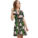 Flowery Garden Nature Woodsy Mushroom Kids  Puff Sleeved Dress View2