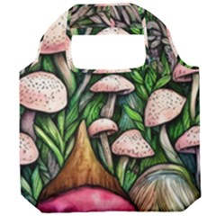 Flowery Garden Nature Woodsy Mushroom Foldable Grocery Recycle Bag by GardenOfOphir