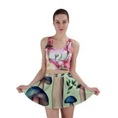 Mushroom Foresty Forestcore Mini Skirt by GardenOfOphir