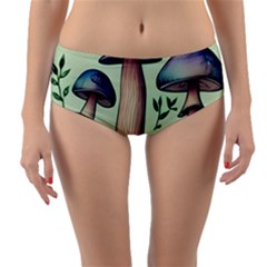 Mushroom Foresty Forestcore Reversible Mid-waist Bikini Bottoms by GardenOfOphir