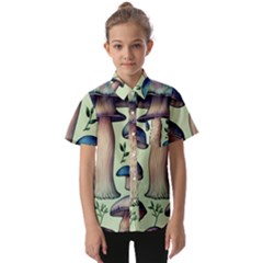 Mushroom Foresty Forestcore Kids  Short Sleeve Shirt by GardenOfOphir