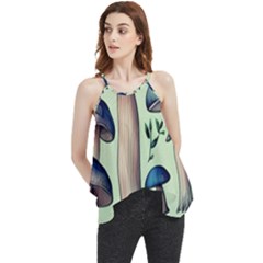 Mushroom Foresty Forestcore Flowy Camisole Tank Top by GardenOfOphir