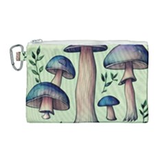 Mushroom Foresty Forestcore Canvas Cosmetic Bag (large) by GardenOfOphir