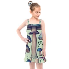 Mushroom Foresty Forestcore Kids  Overall Dress by GardenOfOphir