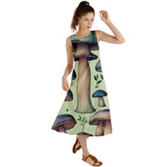 Mushroom Foresty Forestcore Summer Maxi Dress by GardenOfOphir