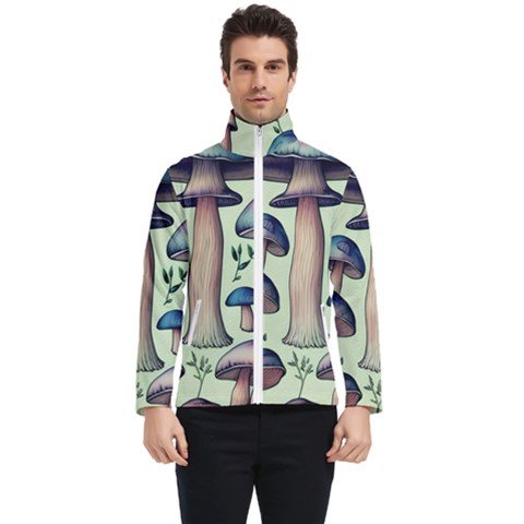 Mushroom Foresty Forestcore Men s Bomber Jacket by GardenOfOphir