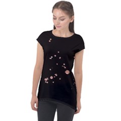 Abstract Rose Gold Glitter Background Cap Sleeve High Low Top by artworkshop