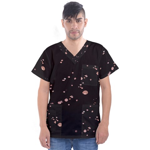 Abstract Rose Gold Glitter Background Men s V-neck Scrub Top by artworkshop