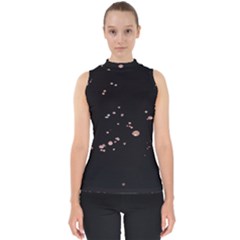 Abstract Rose Gold Glitter Background Mock Neck Shell Top by artworkshop