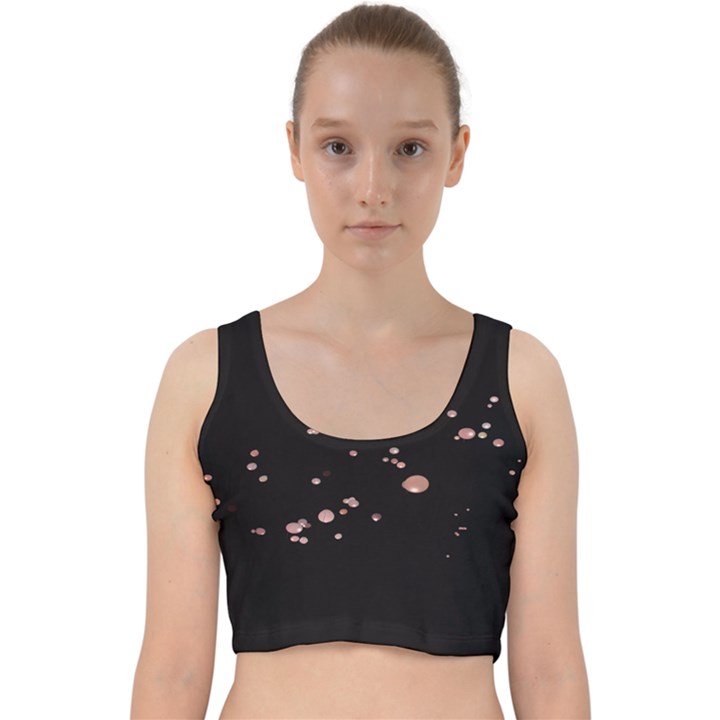 Abstract Rose Gold Glitter Background Velvet Racer Back Crop Top