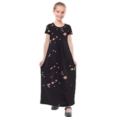 Abstract Rose Gold Glitter Background Kids  Short Sleeve Maxi Dress by artworkshop